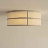 Spanish Alabaster Ceiling Light View 9 | Hashira Wabi-Sabi Fabric Ceiling Light | Designer Natural Linen Flush Mount | JINSHE | JINSHE