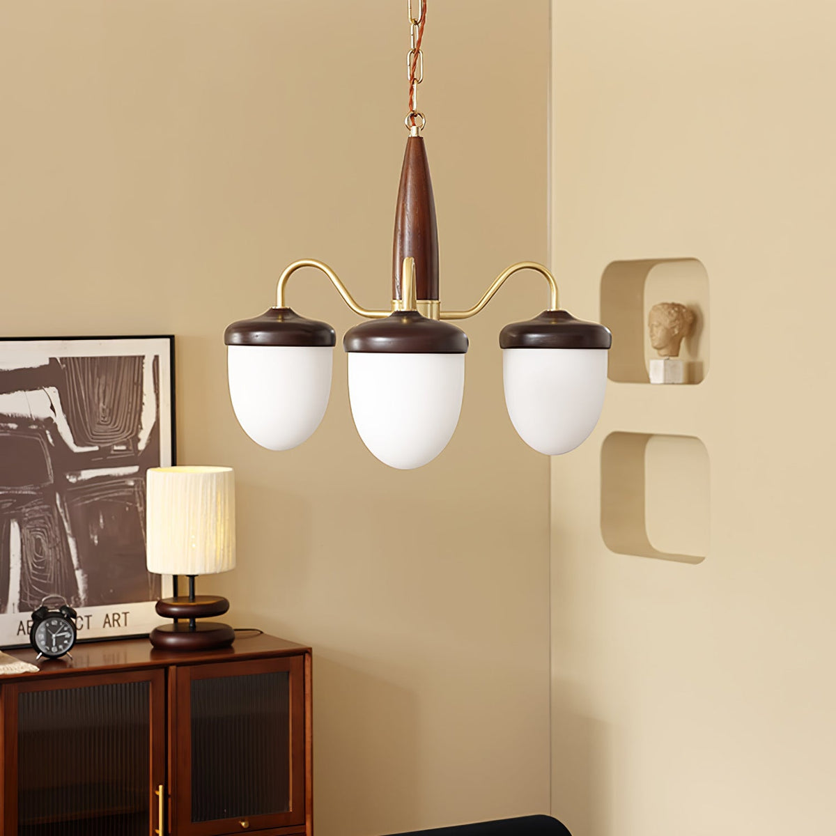 Hazelnut Branch Chandelier – Ambient Illumination in Luxury Interior Setting View 12