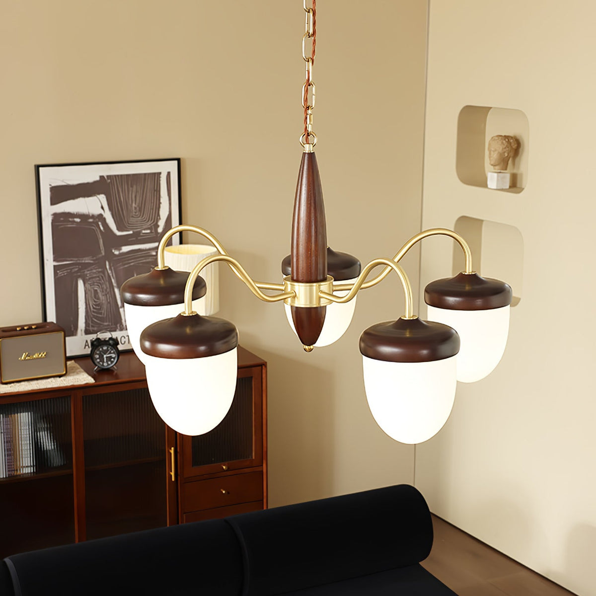Hazelnut Branch Chandelier – Ambient Illumination in Luxury Interior Setting View 5