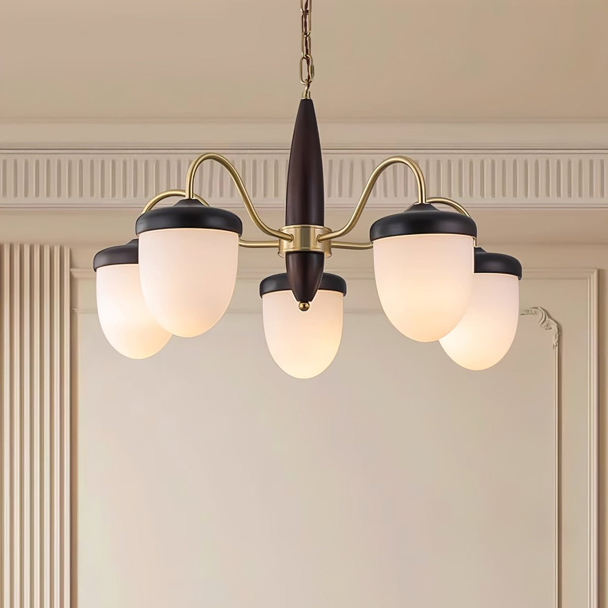 Hazelnut Branch Chandelier – Handcrafted Material Texture and Detail View