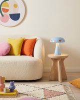 Heartelle Curated Iron & Glass Table Lamp – dimensional scale reference