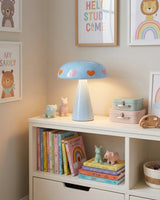 Heartelle Curated Iron & Glass Table Lamp – macro detail view