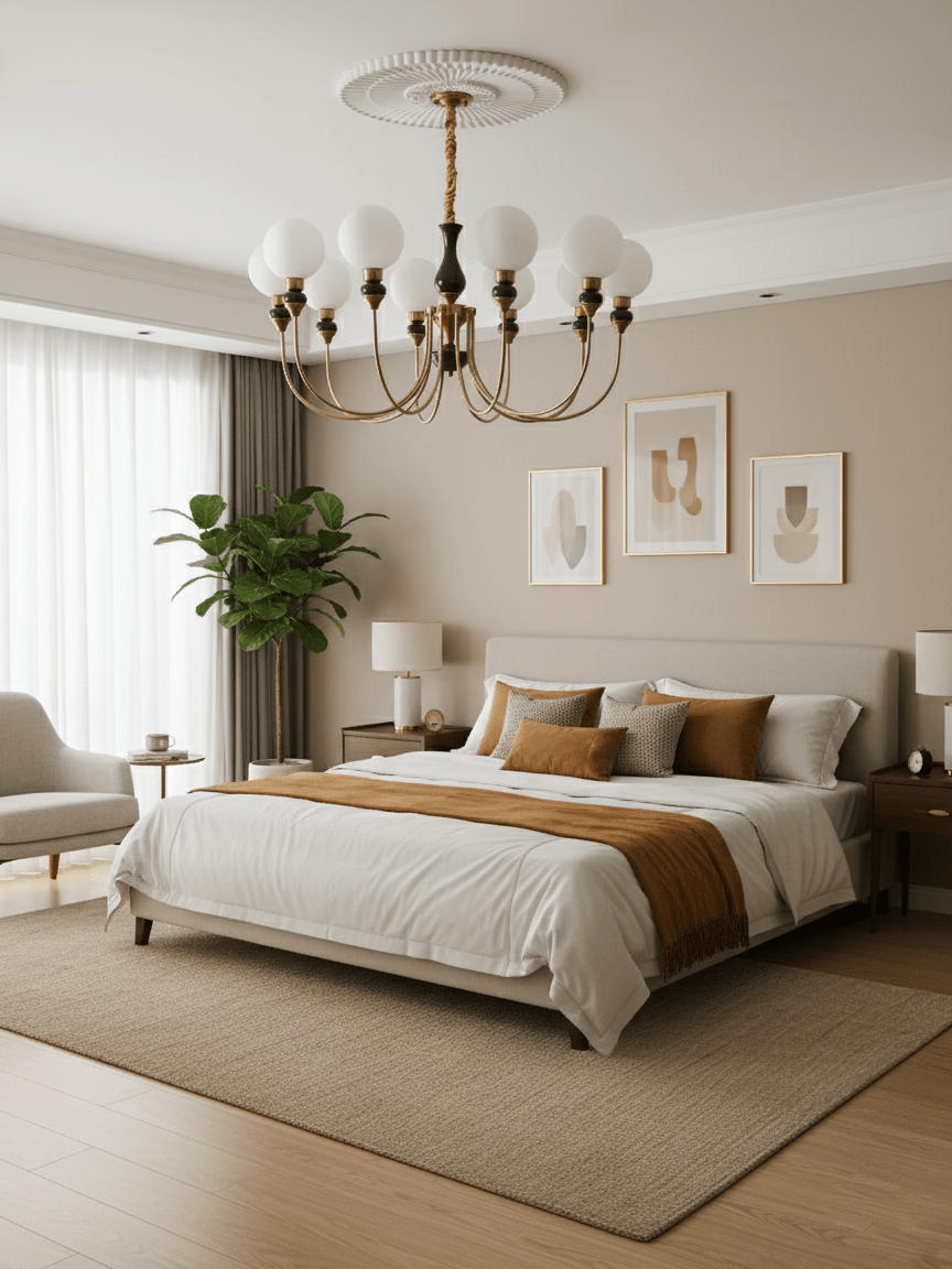 Helena Curve Chandelier – Ambient Illumination in Luxury Interior Setting View 7