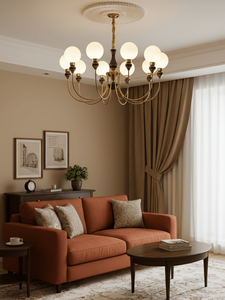 Helena Curve Chandelier – Ambient Illumination in Luxury Interior Setting View 15