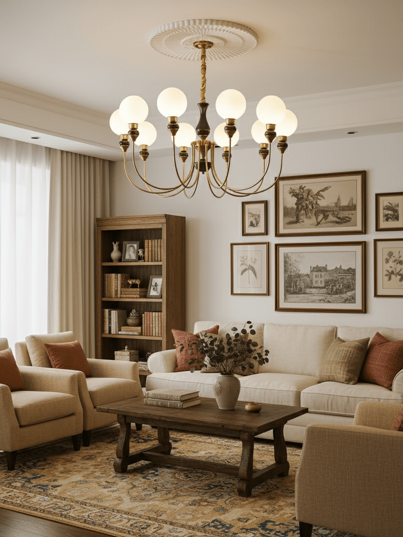 Helena Curve Chandelier – Ambient Illumination in Luxury Interior Setting View 13