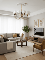 Helena Curve Chandelier – Ambient Illumination in Luxury Interior Setting View 9