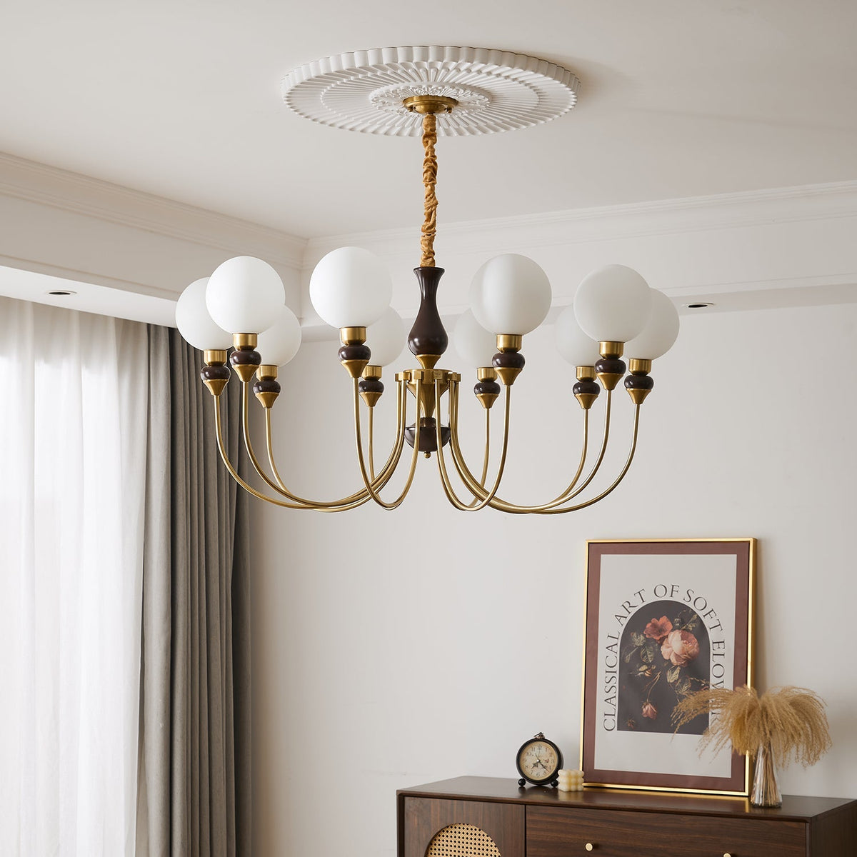 Helena Curve Chandelier – Ambient Illumination in Luxury Interior Setting View 6
