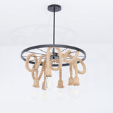 Hemp Rope Industrial Chandelier – Ambient Illumination in Luxury Interior Setting View 13