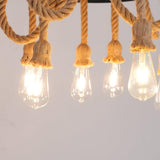 Hemp Rope Industrial Chandelier – Ambient Illumination in Luxury Interior Setting View 9