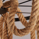 Hemp Rope Industrial Chandelier – Ambient Illumination in Luxury Interior Setting View 10