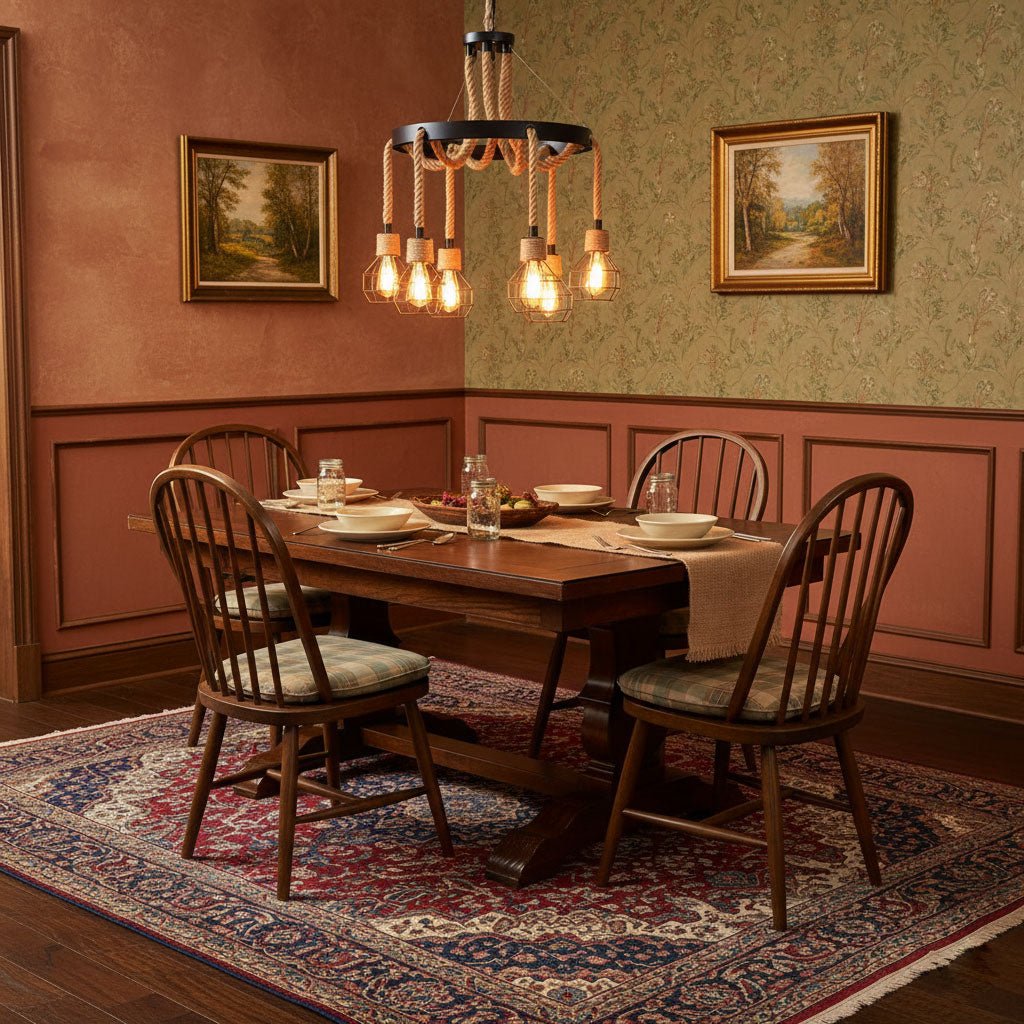 Hemp Rope Industrial Chandelier – Ambient Illumination in Luxury Interior Setting View 4