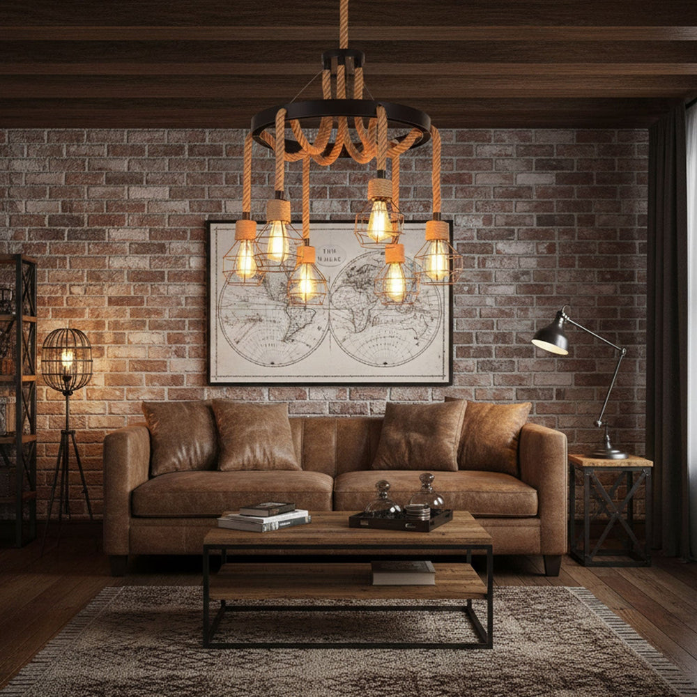 Hemp Rope Industrial Chandelier