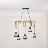 Hemp Rope Industrial Chandelier – Ambient Illumination in Luxury Interior Setting View 14
