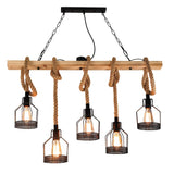 Hemp Rope Industrial Chandelier – Ambient Illumination in Luxury Interior Setting View 8