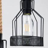 Hemp Rope Industrial Chandelier – Ambient Illumination in Luxury Interior Setting View 7