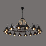 Hemp Rope Industrial Horn Chandelier – Ambient Illumination in Luxury Interior Setting View 19