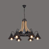 Hemp Rope Industrial Horn Chandelier – Ambient Illumination in Luxury Interior Setting View 16