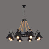 Hemp Rope Industrial Horn Chandelier – Ambient Illumination in Luxury Interior Setting View 17
