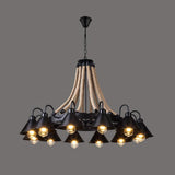 Hemp Rope Industrial Horn Chandelier – Ambient Illumination in Luxury Interior Setting View 18