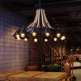 Hemp Rope Industrial Horn Chandelier – Ambient Illumination in Luxury Interior Setting View 7