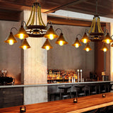 Hemp Rope Industrial Horn Chandelier – Handcrafted Material Texture and Detail View