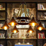 Hemp Rope Industrial Horn Chandelier – Ambient Illumination in Luxury Interior Setting View 3
