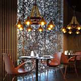 Hemp Rope Industrial Horn Chandelier – Ambient Illumination in Luxury Interior Setting View 4