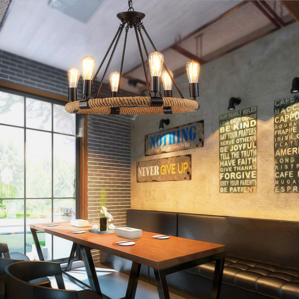 Hemp Rope Industrial Chandelier