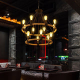 Hemp Rope Industrial Chandelier – Ambient Illumination in Luxury Interior Setting View 6