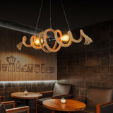 Hemp Rope Industrial Chandelier – Handcrafted Material Texture and Detail View