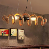 Hemp Rope Industrial Chandelier – Ambient Illumination in Luxury Interior Setting View 5