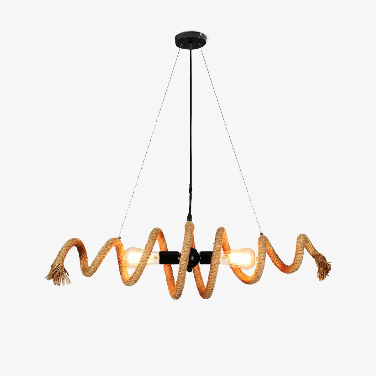 Hemp Rope Industrial Chandelier – Handcrafted Architectural Luxury Lighting Fixture
