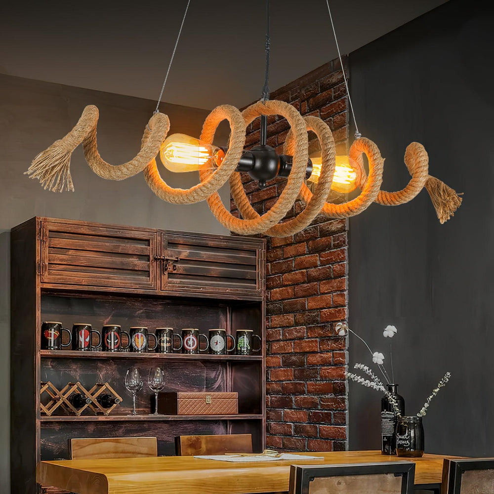 Hemp Rope Industrial Chandelier