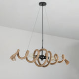 Hemp Rope Industrial Chandelier – Ambient Illumination in Luxury Interior Setting View 13