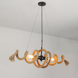 Hemp Rope Industrial Chandelier – Ambient Illumination in Luxury Interior Setting View 14