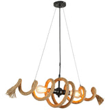 Hemp Rope Industrial Chandelier – Ambient Illumination in Luxury Interior Setting View 12