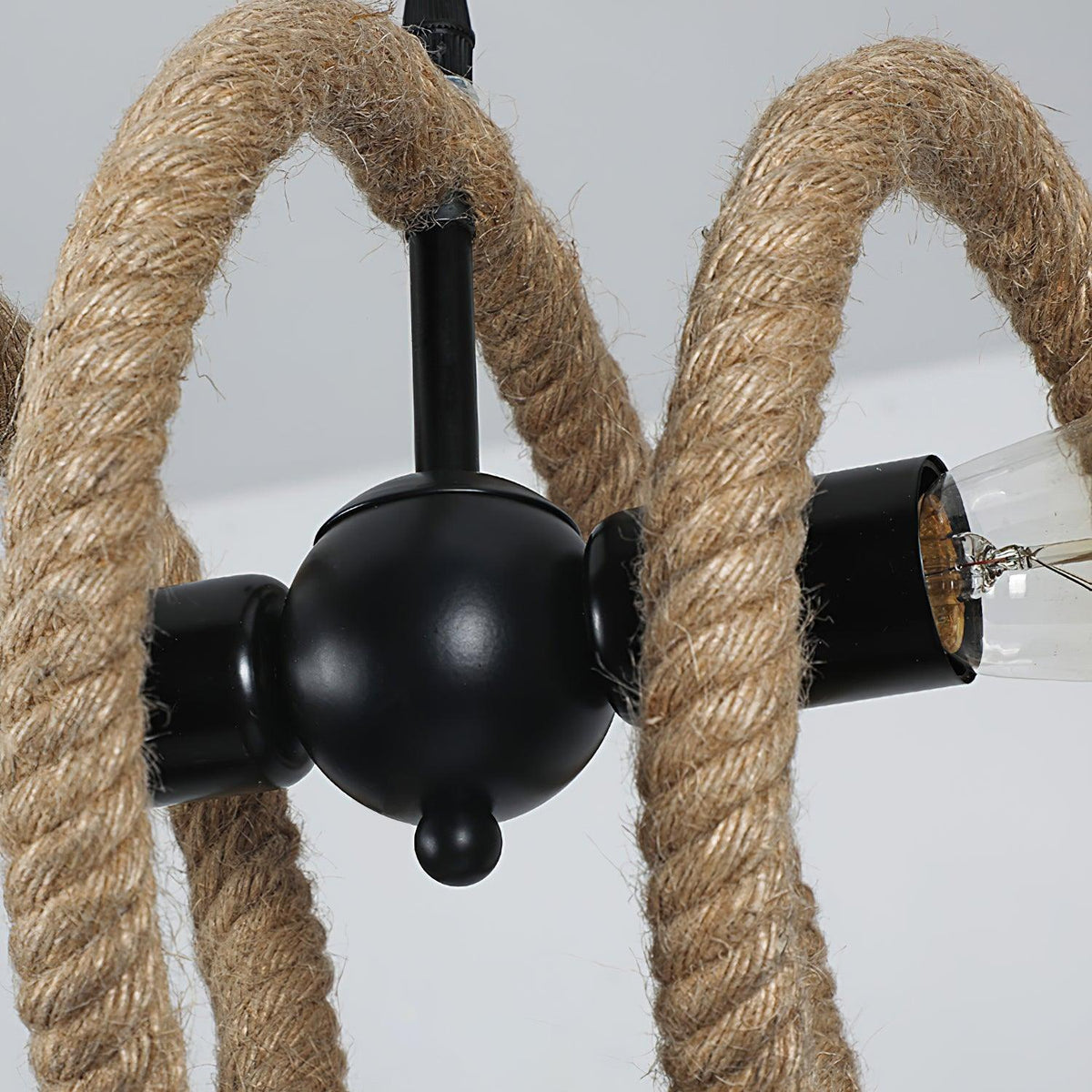 Hemp Rope Industrial Chandelier – Ambient Illumination in Luxury Interior Setting View 11