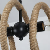 Hemp Rope Industrial Chandelier – Ambient Illumination in Luxury Interior Setting View 11