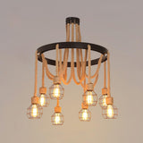 Hemp Rope Industrial Chandelier – Ambient Illumination in Luxury Interior Setting View 18