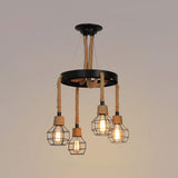 Hemp Rope Industrial Chandelier – Ambient Illumination in Luxury Interior Setting View 16