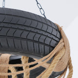 Hemp Rope Industrial Tire Chandelier – Ambient Illumination in Luxury Interior Setting View 11