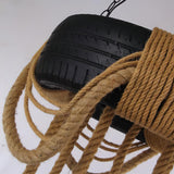 Hemp Rope Industrial Tire Chandelier – Ambient Illumination in Luxury Interior Setting View 12