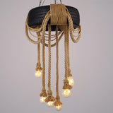 Hemp Rope Industrial Tire Chandelier – Ambient Illumination in Luxury Interior Setting View 16