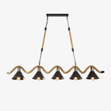Hemp Rope Industrial Wave Chandelier – Handcrafted Architectural Luxury Lighting Fixture