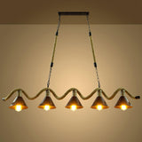 Hemp Rope Industrial Wave Chandelier – Ambient Illumination in Luxury Interior Setting View 7