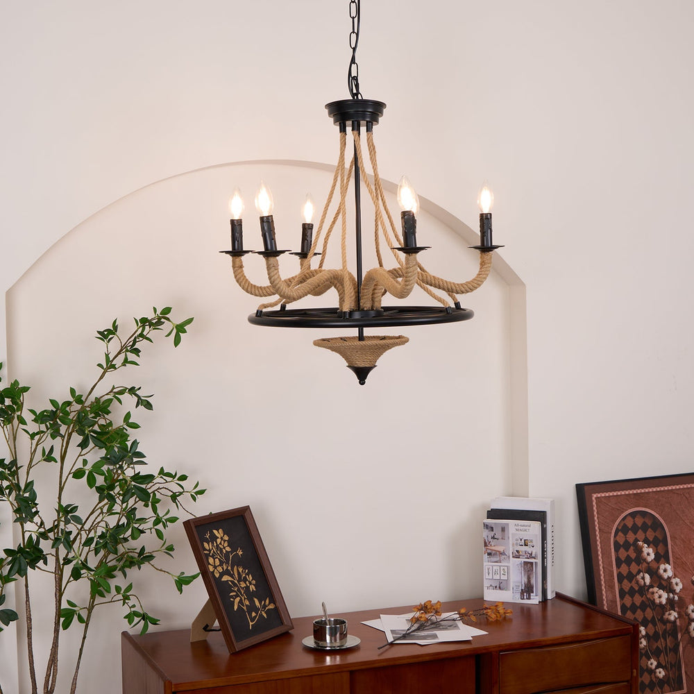 Hemp Rope Industrial Chandelier