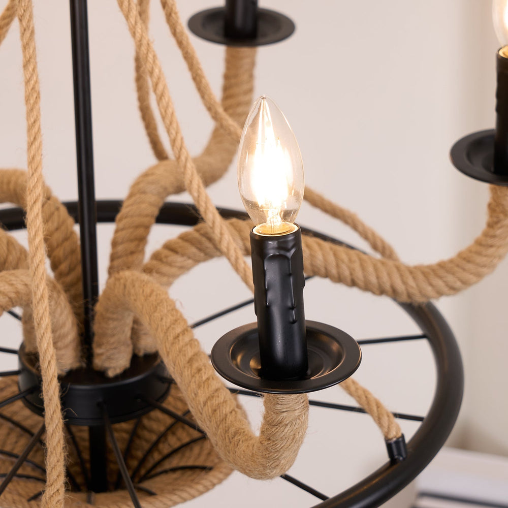 Hemp Rope Industrial Chandelier