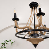 Hemp Rope Industrial Chandelier – Ambient Illumination in Luxury Interior Setting View 9