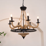 Hemp Rope Industrial Chandelier – Handcrafted Material Texture and Detail View