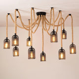 Hemp Rope Scattered Chandelier – Ambient Illumination in Luxury Interior Setting View 14